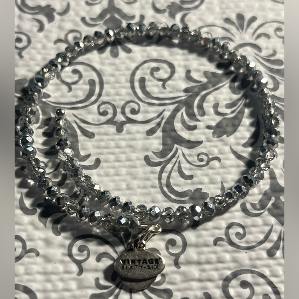 Silver Alex & Ani Vintage Beaded Bracelet